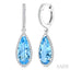 Evoque Gemstone Pear Shape & Halo Diamond Earrings