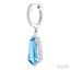 Evoque Gemstone Shield Shape & Halo Diamond Earrings