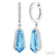 Shield Shape Gemstone & Halo Diamond Earrings