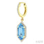 Evoque Gemstone Hexagon Shape & Halo Diamond Earrings
