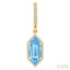 Evoque Gemstone Hexagon Shape & Halo Diamond Earrings