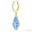 Evoque Gemstone Kite Shape & Halo Diamond Earrings