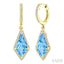 Evoque Gemstone Kite Shape & Halo Diamond Earrings