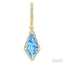 Evoque Gemstone Kite Shape & Halo Diamond Earrings
