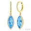 Evoque Gemstone Marquise Shape & Halo Diamond Earrings