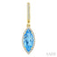 Evoque Gemstone Marquise Shape & Halo Diamond Earrings