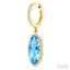 Evoque Gemstone Oval Shape & Halo Diamond Earrings