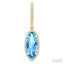 Evoque Gemstone Oval Shape & Halo Diamond Earrings