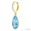 Evoque Gemstone Pear Shape & Halo Diamond Earrings