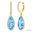 Evoque Gemstone Pear Shape & Halo Diamond Earrings