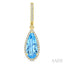 Evoque Gemstone Pear Shape & Halo Diamond Earrings