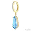Evoque Gemstone Shield Shape & Halo Diamond Earrings