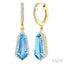 Evoque Gemstone Shield Shape & Halo Diamond Earrings