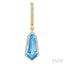 Evoque Gemstone Shield Shape & Halo Diamond Earrings