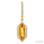 Evoque Gemstone Hexagon Shape & Halo Diamond Earrings
