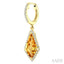 Evoque Gemstone Kite Shape & Halo Diamond Earrings