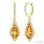 Evoque Gemstone Kite Shape & Halo Diamond Earrings