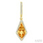 Evoque Gemstone Kite Shape & Halo Diamond Earrings