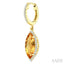 Evoque Gemstone Marquise Shape & Halo Diamond Earrings
