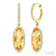Evoque Gemstone Oval Shape & Halo Diamond Earrings