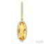 Evoque Gemstone Oval Shape & Halo Diamond Earrings