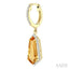 Shield Shape Gemstone & Halo Diamond Earrings