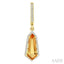 Shield Shape Gemstone & Halo Diamond Earrings