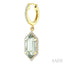 Evoque Gemstone Hexagon Shape & Halo Diamond Earrings