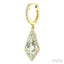 Evoque Gemstone Kite Shape & Halo Diamond Earrings