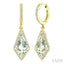 Evoque Gemstone Kite Shape & Halo Diamond Earrings