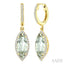 Evoque Gemstone Marquise Shape & Halo Diamond Earrings