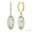 Evoque Gemstone Oval Shape & Halo Diamond Earrings