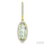 Evoque Gemstone Oval Shape & Halo Diamond Earrings