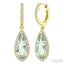 Evoque Gemstone Pear Shape & Halo Diamond Earrings