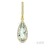 Evoque Gemstone Pear Shape & Halo Diamond Earrings