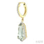 Evoque Gemstone Shield Shape & Halo Diamond Earrings