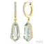 Evoque Gemstone Shield Shape & Halo Diamond Earrings