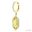 Evoque Gemstone Hexagon Shape & Halo Diamond Earrings