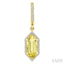 Evoque Gemstone Hexagon Shape & Halo Diamond Earrings