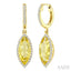 Evoque Gemstone Marquise Shape & Halo Diamond Earrings
