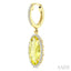 Evoque Gemstone Oval Shape & Halo Diamond Earrings