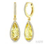 Pear Shape Gemstone & Halo Diamond Earrings