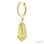 Evoque Gemstone Shield Shape & Halo Diamond Earrings