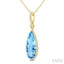 Pear Shape Gemstone & Halo Diamond Pendant