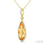 Pear Shape Gemstone & Halo Diamond Pendant