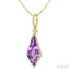 Evoque Gemstone Kite Shape & Halo Diamond Pendant