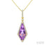 Evoque Gemstone Kite Shape & Halo Diamond Pendant