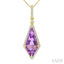 Evoque Gemstone Kite Shape & Halo Diamond Pendant