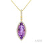 Evoque Gemstone Marquise Shape & Halo Diamond Pendant
