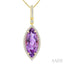 Evoque Gemstone Marquise Shape & Halo Diamond Pendant